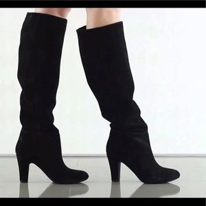 Jessica Simpson Black Suede Knee-High Booties Womens Size 8